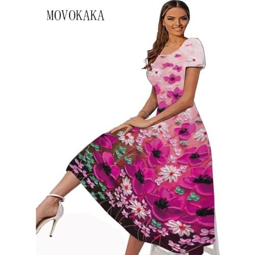 Розовые летние платья Movokaka China At AliExpress
