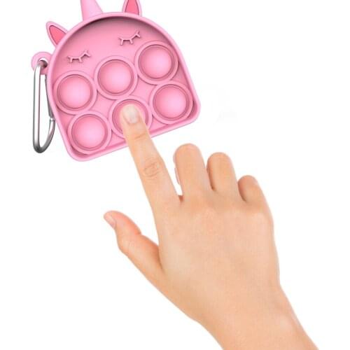 Cartoon Monster Shaped Push Bubble Pendant Educational Sensory Anti-stress Restore Emotions Stress Reliever Toys