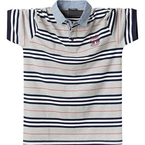 New 2021 Fashion Striped Mens Polo Shirts Comfortable Summer Short-sleeve Business Embroidery Polo Shirts Casual Men Clothes 6XL