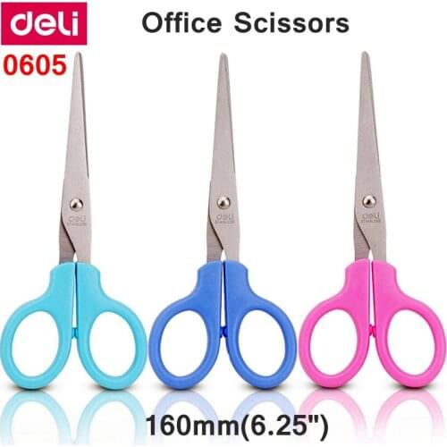 Deli 0605 Office Scissors 160mm(6.25") stainless scissors retail packing Good looking desk scissors