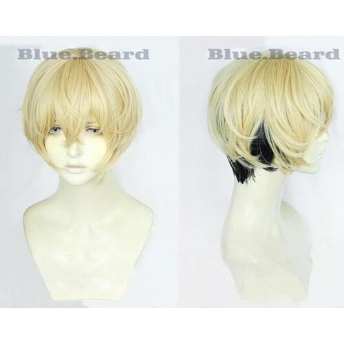 Anime Tokyo Revengers Matsuno Chifuyu Cosplay Wig Two-Color Type Short Wig Hair Halloween Role Play Cosplay Wig+ Wig Hat