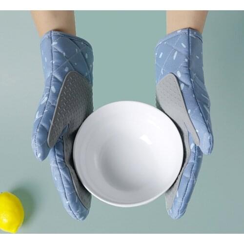 New 1 Pair Microwave Glove BBQ Oven Baking Hot Pot Mitts Cooking Heat Resistant Kitchen Mittens