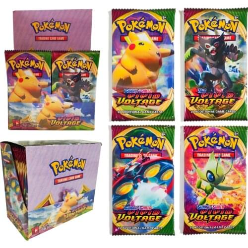 Pokemon Cards Toys Sword and Shield Vivid Voltage Booster Box 4 Bags Sealed Trading Card Game Childrens Day Gift 2 Bag