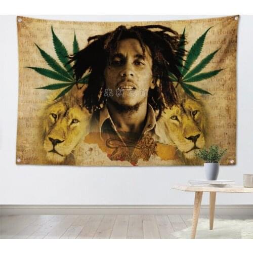 BOB MARLEY Pop Band Poster Cloth Flags Wall Stickers Hanging paintings Billiards Hall Studio Theme Home Decoration