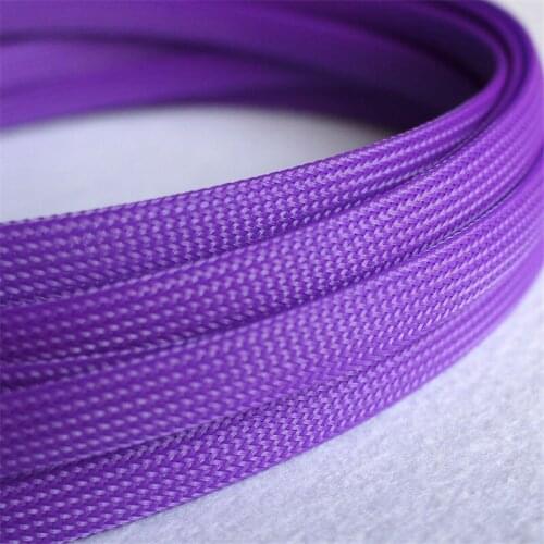 Purple - High quality 10mm Braided PET Expandable Sleeving High Density Sheathing Plaited Cable Sleeves 1M