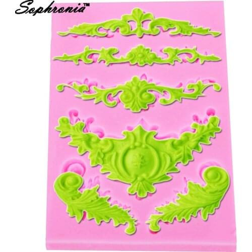 10PCS/SET M200 European Style Relief Lace Silicone Molds Fondant Cake Chocolate Mold Baking Border Decoration Tools13*9*0.8cm