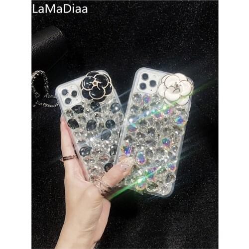 Luxury Bling Diamond Rhinestone Flower Case For iPhone 12 11 Pro MAX X XS MAX XR 6 6S 7 8 Plus SE 2020 Phone Case Crystal