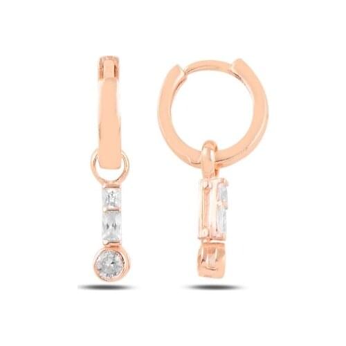 Silver 925 Sterling Zircon Cubic Zirconia Sallatılı Hagi Earrings