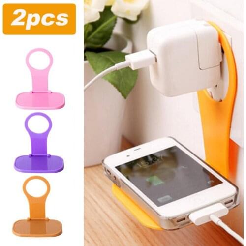 Folding Charging Holder Mobile Phone Wall Charger Adapter Hanging Stand Bracket Support Home Phone Charging Holder Shelf Racks