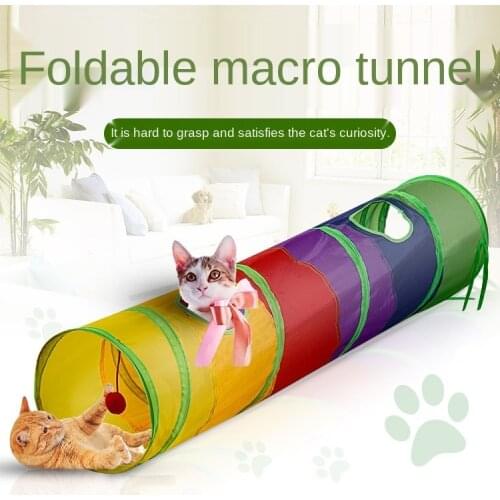 Pet Products Cat Toy Cat Super Long Drilling Channel Combination Rainbow Splicing Cat Dog Tunnel Folding