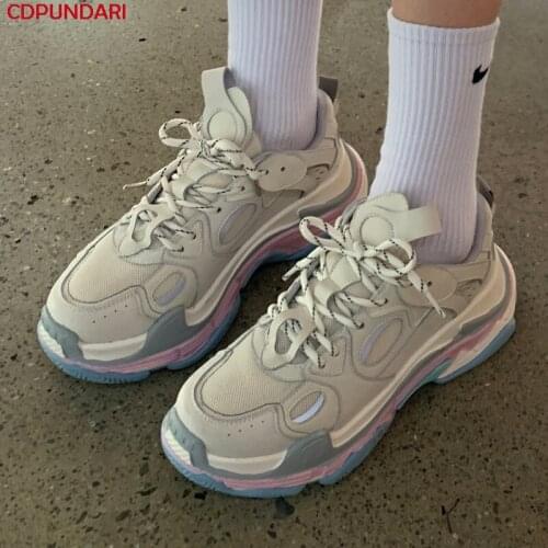 2021 Black Genuine Leather Mesh Flat Platform Sneakers Shoes Women Spring Summer Casual Flats Ladies Popular