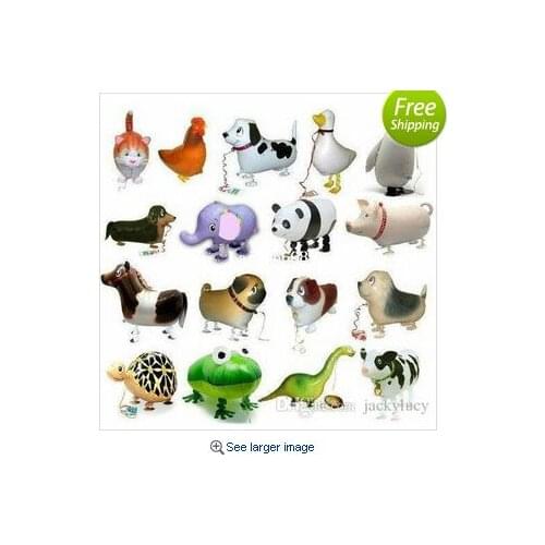 18Inch Walking Pet Animal Helium Aluminum Foil Balloon Automatic Sealing Kids Baloon Toys Gift For Christmas Wedding Birthday Pa