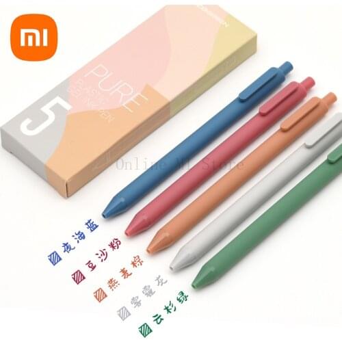 Xiaomi KACO Sign Pen Gel Pen 0.5mm Refill Smooth Ink Writing Durable Signing Pen 5 Colors Vintage Color Macarons Pens Gift Set