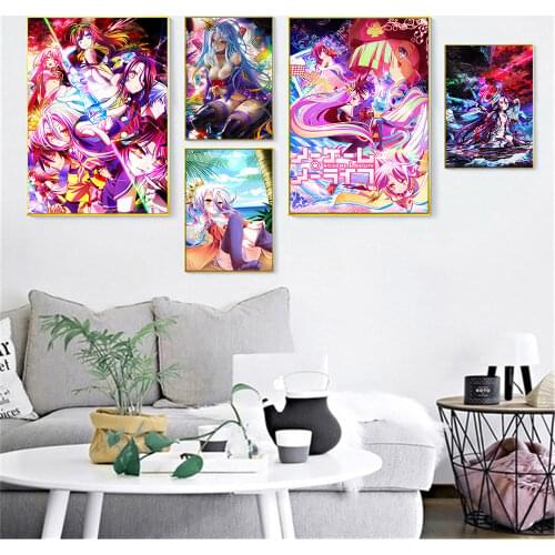 Japanese Anime No Game No Life Wall Art Canvas Poster Painting Living Room Wall Print Modern Art Decoration Poster Home Decor
