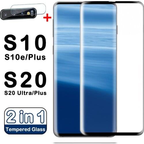 2in1 3D S10 tempered glass for samsung galaxy s10e film s20 ultra screen protector S 20 plus 10s e 10e 20s samung camera lens