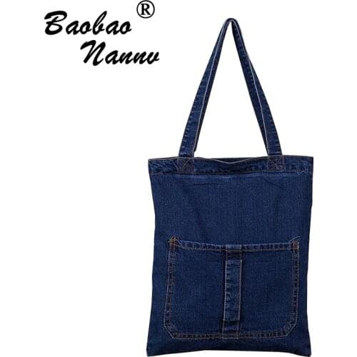 2019 Women Handbag Denim Canvas Totes European Style Fashion Female Casual Beach Shoulder Shopper Bags For Girl Diagonal Mochila