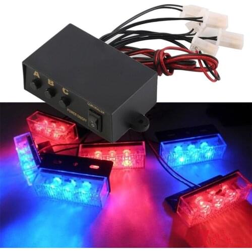 1pc 12V 6 Ways LED Strobe Light 3 Flashing Modes Controller Flash Light Lamp Emergency Flashing Controller Box