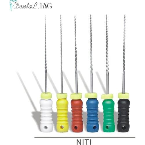 10boxes Endodontic Root Canal NITI K Files Dental K-File/H-File 21mm/25mm files Endodontic Instruments Dentist Tool 1 Pack(6pcs)