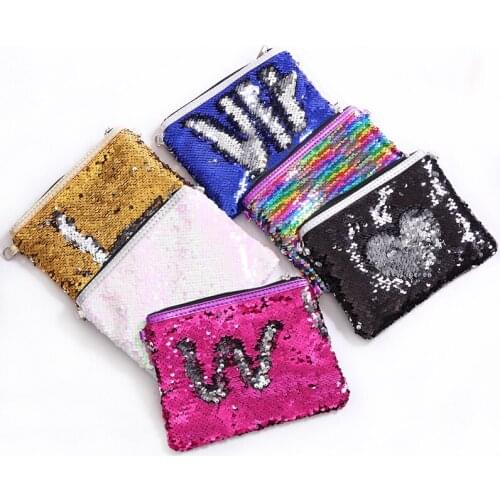 20PCS / LOT Girl Coin Bag Sequins Coin Wallet Glittering Wallet Women Coin Purse Card Holder Wallet Purse Bag Pouch Wholesale