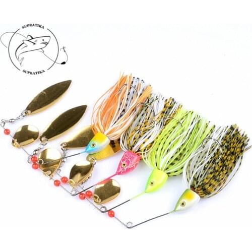 4Pcs/Lot 24g Metal Spoon Spinner Bait Fishing Lure Buzzbait Wobbler Chatter Bait With Brass Jig Fishing Swimbait