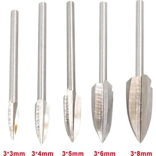 5Pcs/Set Wood Carving And Engraving Drill Bit Milling Cutter Root Carving Tools for DIY Woodworking Carving