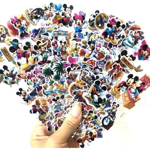 6-12 Sheets Disney toy sticker Mickey Frozen2 Winnie The Pooh Minnie Sofia Princess Toys Cartoon 3D Stickers girls boy Stickers