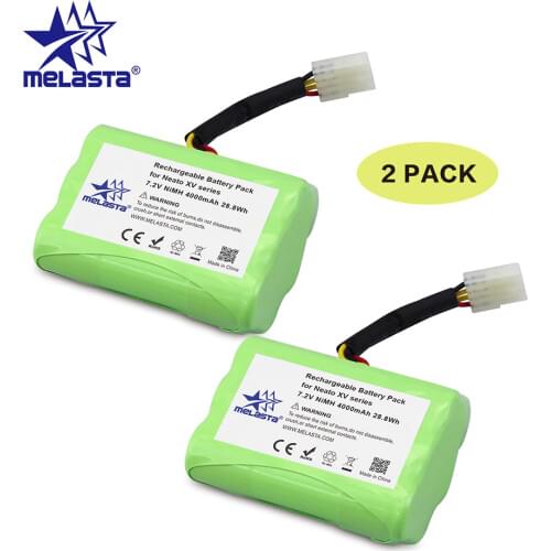 Melasta 2PCS 7.2V 4Ah NIMH Battery for Neato XV-21 XV-11 XV-14 XV-15 XV-12 XV-25 Neato XV Signature Pro robot vacuum cleaner