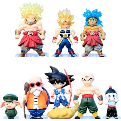7CM Dragon Ball Anime Figures A Full Set of 21 Son Goku Gohan Gogeta Super Saiyan Decoration Gift Doll Model Toys For Children