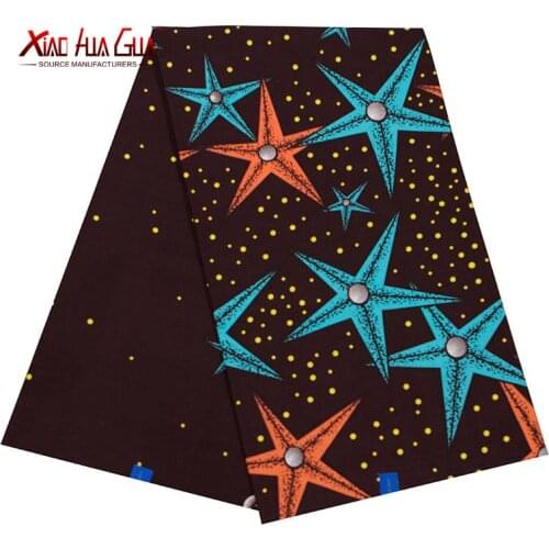 XIAOHUA Brand 6 Yards African Ankara Printed Fabrics Comfortable Cotton Breathable Star Jacket Sewing Home Set Dress 40FS1336
