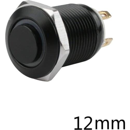Black Push Button Switch 4 Pin 12mm Waterproof Led Light Metal High Head Momentary/Latching Switches Self-locking/Self-reset
