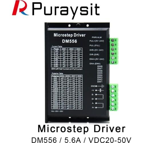 Puraysit DM556 Digital Stepper motor driver 2 phase 5.6A for 57 86 stepper motor NEMA23 NEMA34 Stepper Motor Controller