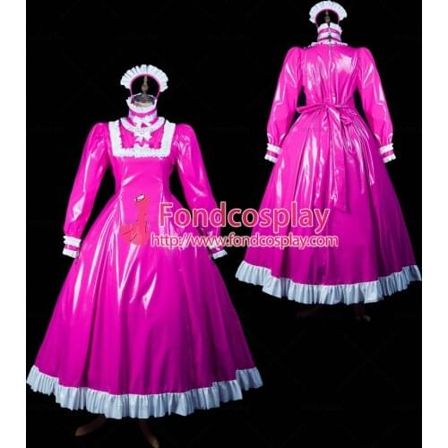 Sissy maid pvc dress lockable Uniform cosplay costume Tailor-made[G2416]