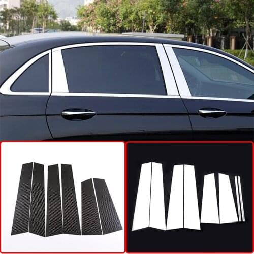 For Mercedes Benz W213 E Class 2016-2019 AMG Car-Styling Polished Aluminum Alloy B C Window Pillar Post Trim Kit Cover Trim