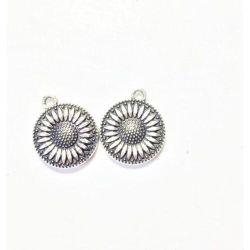Eruifa 20pcs 15mm Zinc alloy SunFlower Coin Wholesales necklace,earring bracelet jewelry DIY handmade