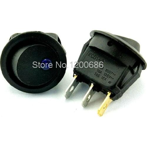 KCD2-202 power switch Rocker switch 3 feet 2 files LED light blue light