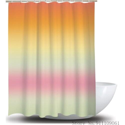 Gradient Color Series Printed Shower Curtain Polyester Fabric Waterproof Mould Proof Bathroom Partition Curtain Home Decoration