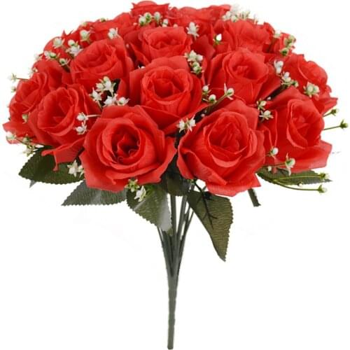 10Heads Artificial Flowers Korean Rose Bouquet Silk Flower Wedding Decoration Living Room Bedroom Home Decor ValentineS Day