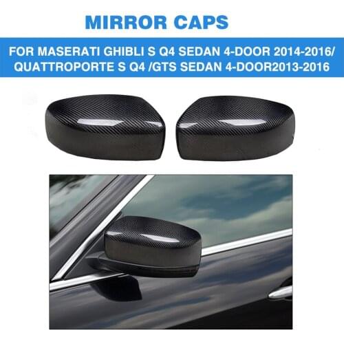 Carbon Fiber Rear View Mirror Covers Caps Car Sticker for Maserati Quattroporte Ghibli S Q4 GTS Sedan 4 Door 13-16 Add On Style