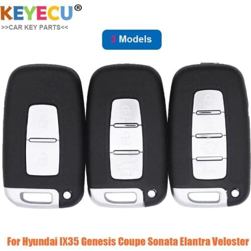 KEYECU 2 / 3 / 4 Button Smart Remote Key Shell for Hyundai IX35 Genesis Coupe Sonata Elantra Veloster TOY40 Uncut Blade
