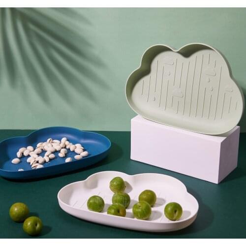 Creative Cloud Plate Plastic Snack Fruit Plate Tropical Nordic Style Dish Fruity Plate Household Tableware