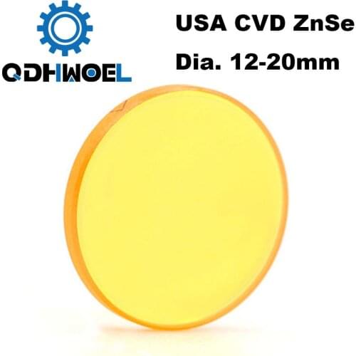 USA CVD ZnSe Co2 Laser Lens DIA 12 15 18 19.05 20 FL 38.1 50.8 63.5 76.2 101.6 127mm Focus for Laser Engraving Cutting Machine