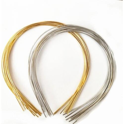 10pcs 1.5mm Rhodium Gold Plated Stainless Steel Hair Band Setting Head Wear Girl Hair Band For Jewelry Making