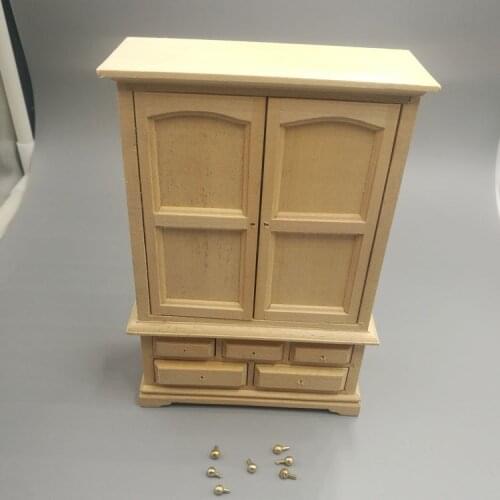 M02-X058 children baby gift Toy 1:12 Dollhouse mini Furniture Miniature rement Plain wardrobe 1pcs