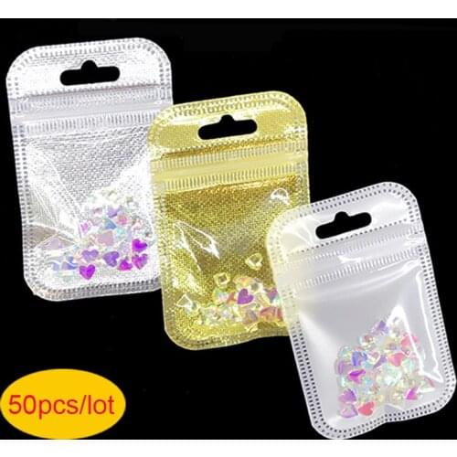 50Pcs 5*9CM Mini Zip Lock PP Bag for Small Metal Parts Items Protective Bag Self Sealing Clear Ziplock PE Bags Jewelry Pouches