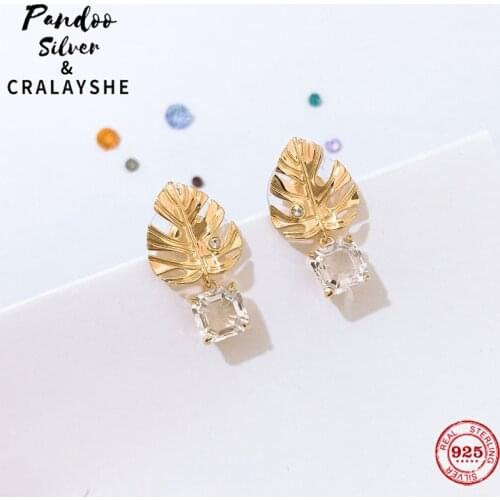 Trend EarringS S925 Sterling Silver Jewelry 1:1 Copy,TROPICAL Midsummer Banana Leaf Earrings Elegant Gift For Female With Logo