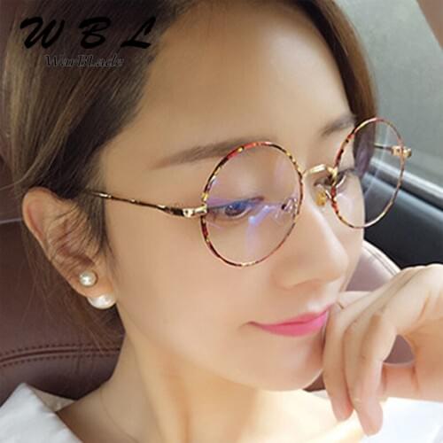 WarBLade Men Fashion Round Glasses Frame Men Vintage Metal Frame Clear Lens Glasses Optical Glasses Women Mirror Plain 2018