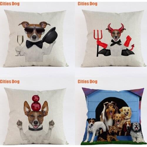 Jack Russell terrier dog cushion sofa cover decorative pillows 2018 new Year Linen 45 * 45cm Easter gift pillowcases almofada