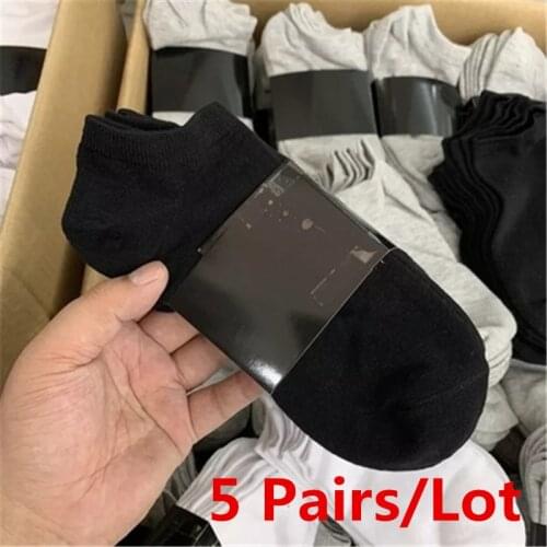 5 Pairs Mens Low Cut Socks Europe Size 35-43 Casual Comfortable Breathable Boat Sock Summer Solid Color