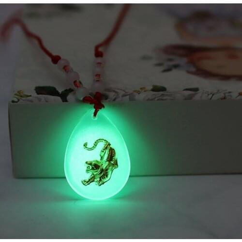 2021 New Chinese Culture Chinese Zodiac Luminous Necklace Good Luck Necklace for Man and Woman Jewelry Wholesale