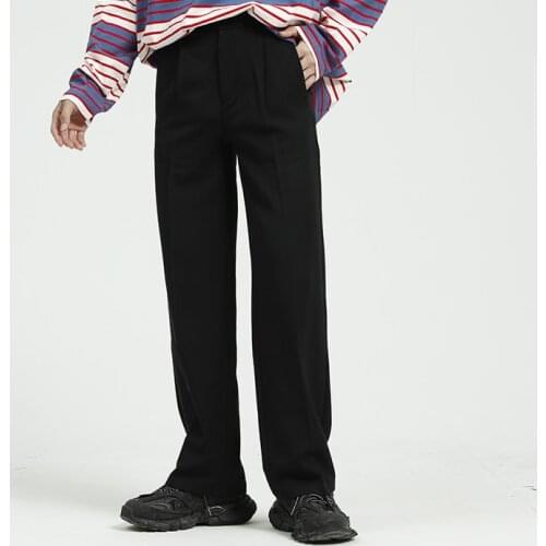 2021 Streetwear New Japan Korean Style Trousers Man Wear Clothing Men Vintage Loose Casual Straight Wide Leg Suit Pant